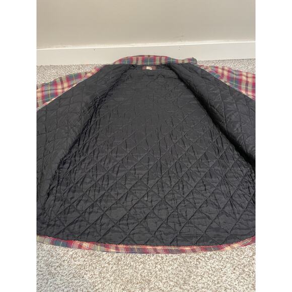 Vtg 90’s Y2K Abercrombie & Fitch Plaid FLANNEL Quilted HUNTING Thermal Coat L - Picture 8 of 9